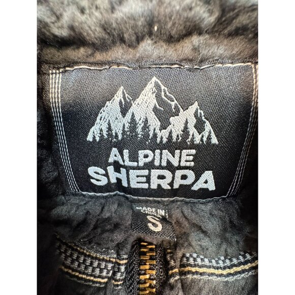 Alpine Sherpa Mens Pullover Fleece Small 1 Plaid Gray & Black Soft - Picture 2 of 12